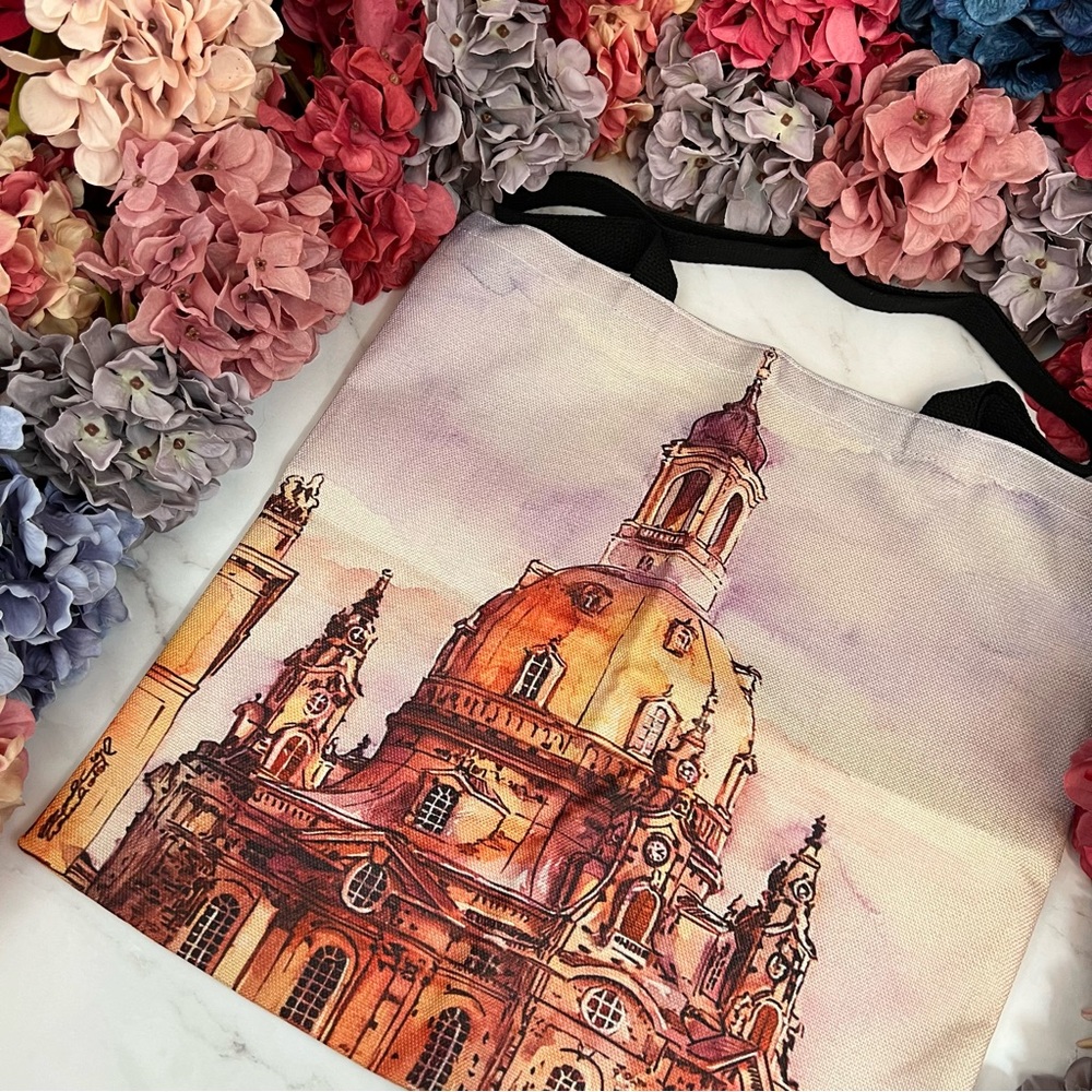 Eco-Friendly Dresden's Frauenkirche of Germany Folding Tote Bag - Picture 6 of 16